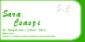 sara csaszi business card